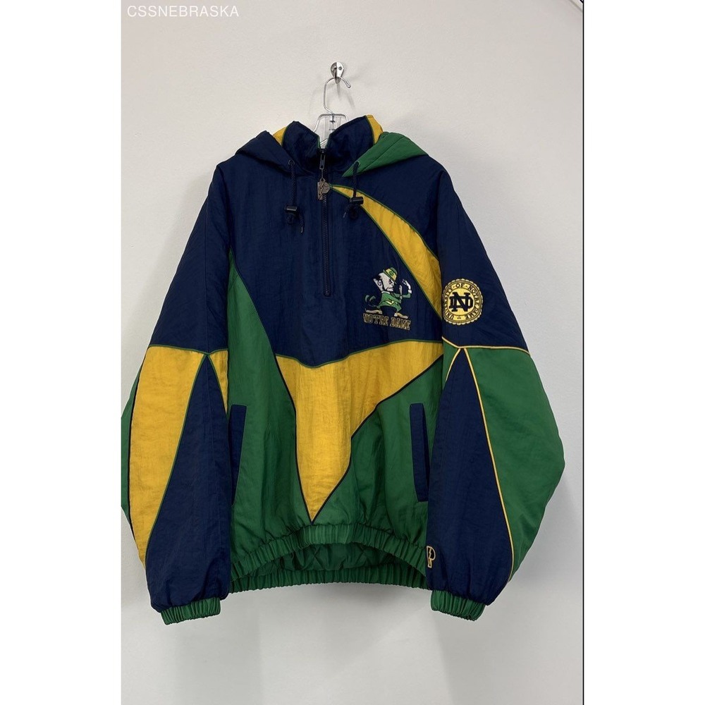 Vintage Notre Dame Fighting Irish half-zip‎ windbreaker jacket Multicolor - XXL